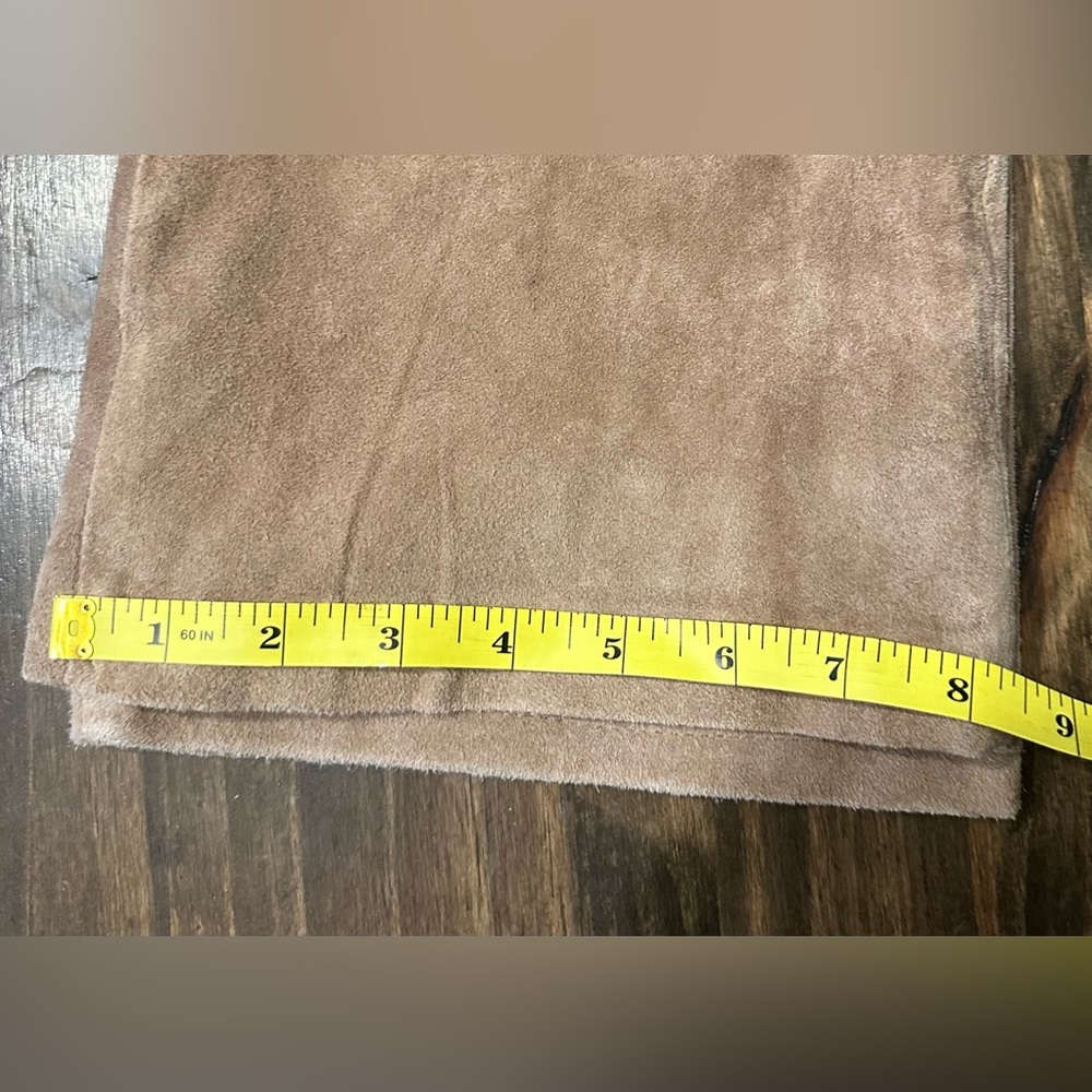 Isaac Mizrahi for Target Tan Suede Genuine Leather Bootcut Pants Size 12 - Picture 10 of 15